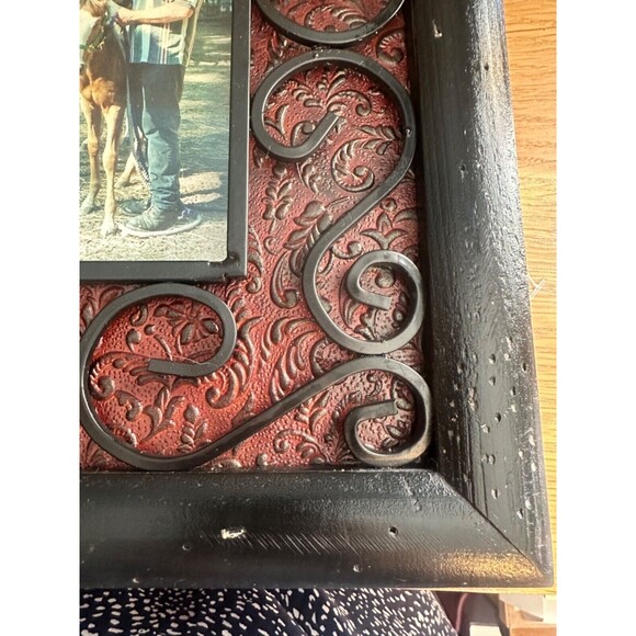 red shed country themed photo frame western red black cowboy 4x6 metal - Picture 5 of 5